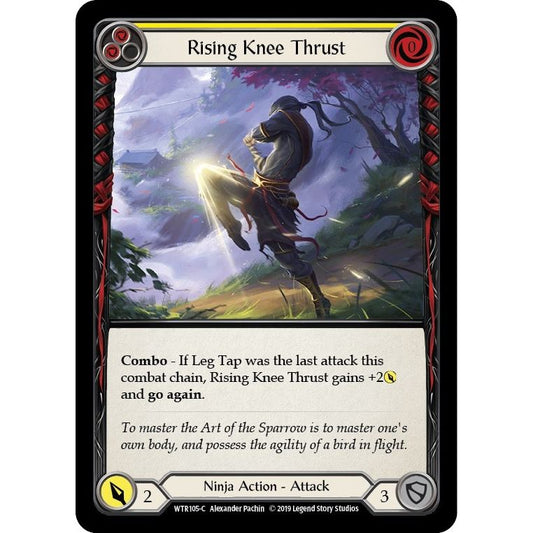 Image for Rising Knee Thrust (Yellow) (WTR105) (WTR) - Flesh and Blood TCG