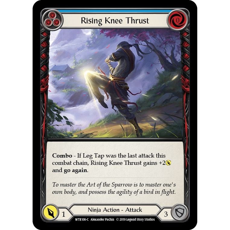 Image for Rising Knee Thrust (Blue) (WTR106) (WTR) - Flesh and Blood TCG