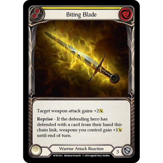 Image for Biting Blade (Yellow) (WTR136) (WTR) - Flesh and Blood TCG