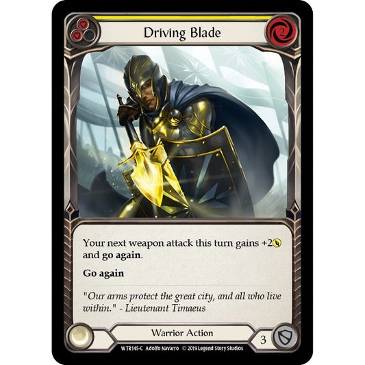 Image for Driving Blade (Yellow) (WTR145) (WTR) - Flesh and Blood TCG