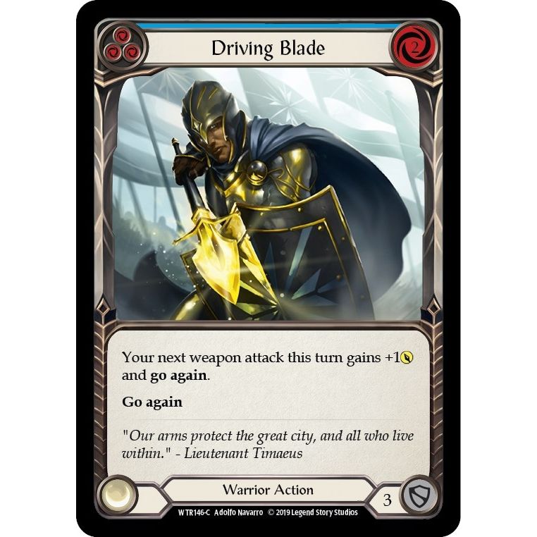 Image for Driving Blade (Blue) (WTR146) (WTR) - Flesh and Blood TCG