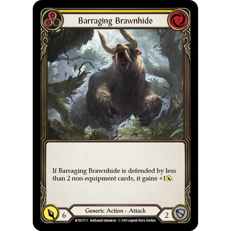 Image for Barraging Brawnhide (Yellow) (WTR177) (WTR) - Flesh and Blood TCG