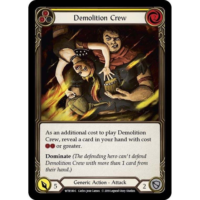 Image for Demolition Crew (Yellow) (WTR180) (WTR) - Flesh and Blood TCG
