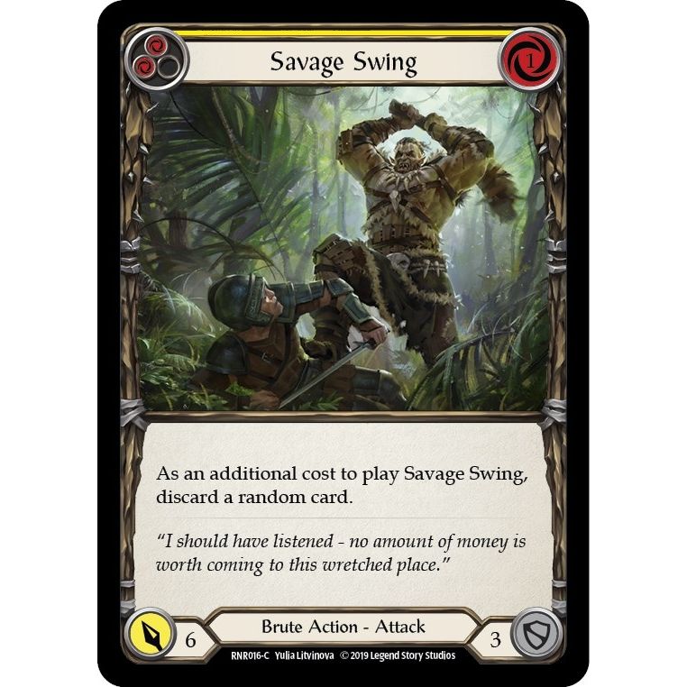 Image for Savage Swing (Yellow) (RNR016) (RNR) - Flesh and Blood TCG