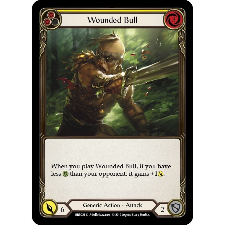 Image for Wounded Bull (Yellow) (RNR021) (RNR) - Flesh and Blood TCG