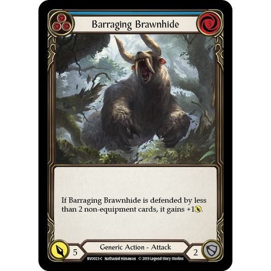 Image for Barraging Brawnhide (Blue) (BVO023) (BVO) - Flesh and Blood TCG