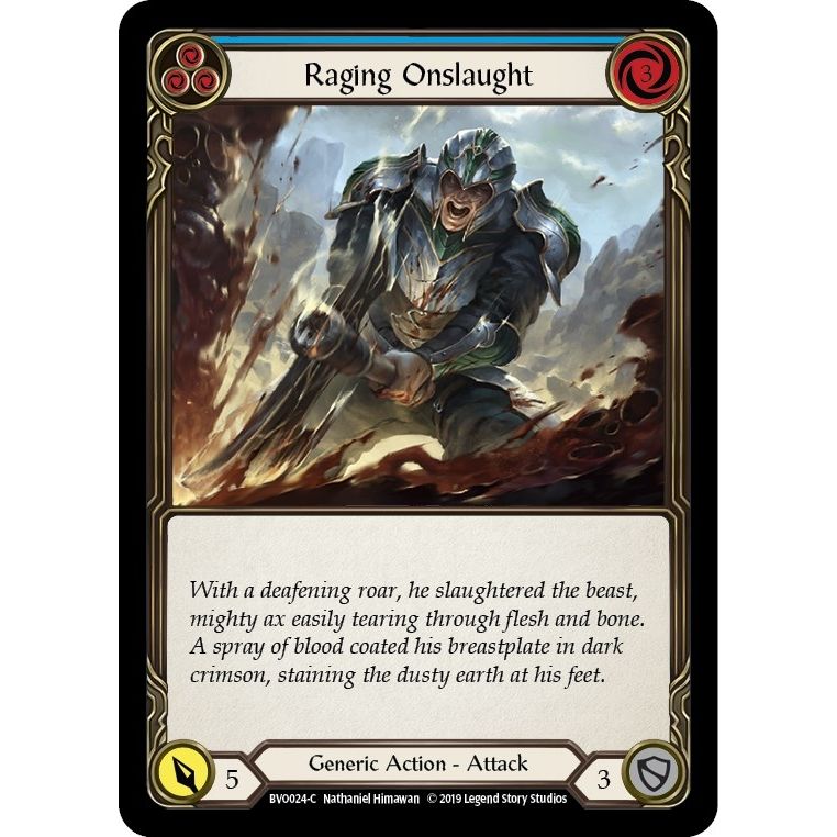 Image for Raging Onslaught (Blue) (BVO024) (BVO) - Flesh and Blood TCG