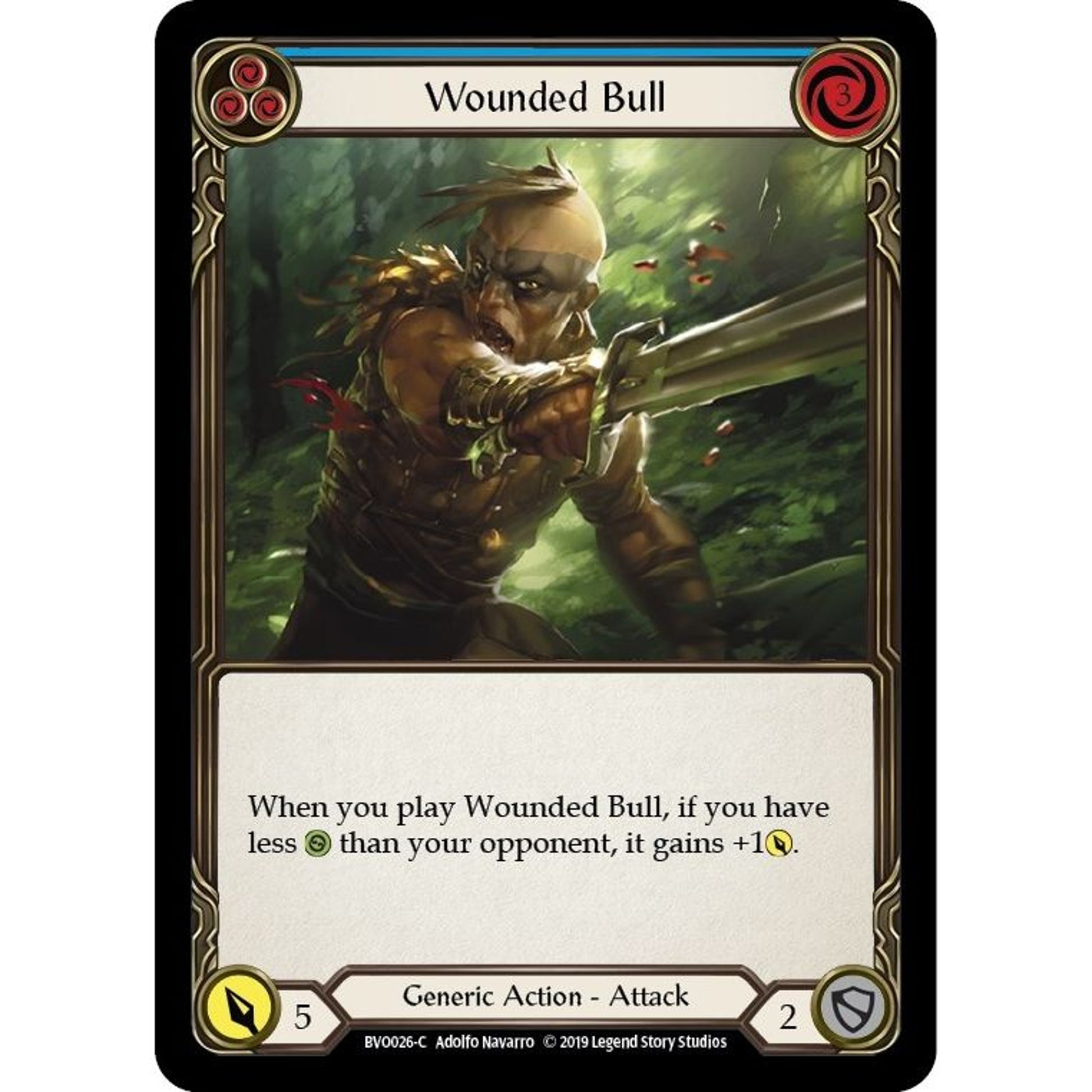 Image for Wounded Bull (Blue) (BVO026) (BVO) - Flesh and Blood TCG