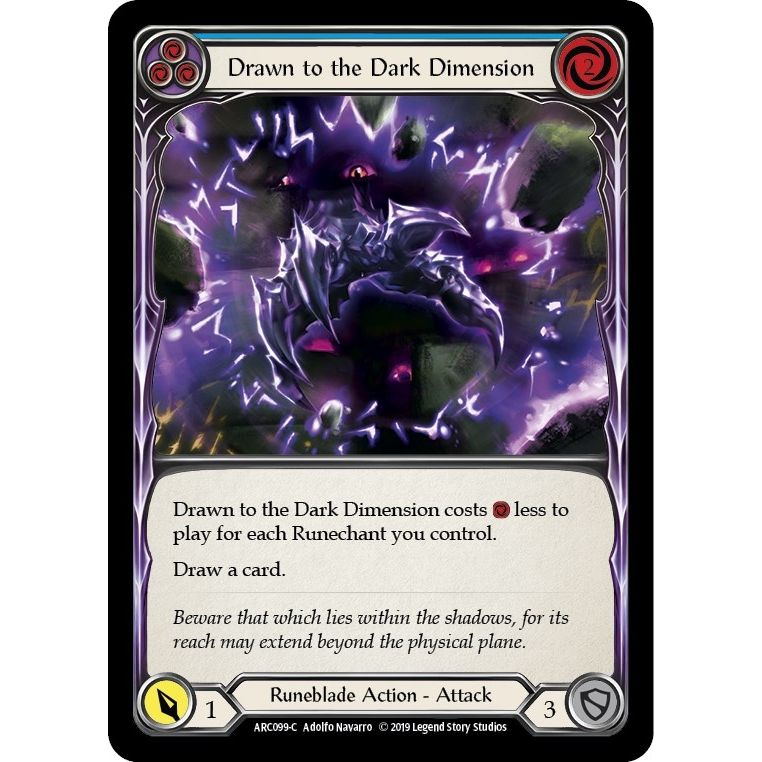 Image for Drawn to the Dark Dimension (Blue) (ARC099) (ARC) - Flesh and Blood TCG