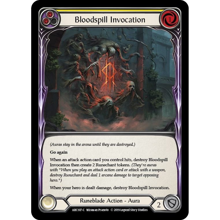 Image for Bloodspill Invocation (Yellow) (ARC107) (ARC) - Flesh and Blood TCG