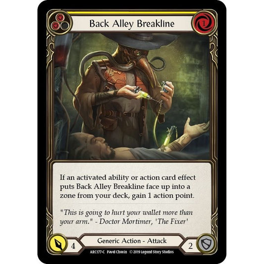 Image for Back Alley Breakline (Yellow) (ARC177) (ARC) - Flesh and Blood TCG