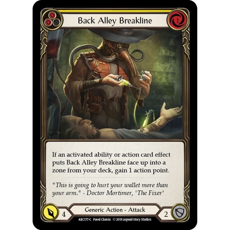 Image for Back Alley Breakline (Yellow) (ARC177) (ARC) - Flesh and Blood TCG