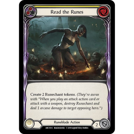 Image for Read the Runes (Yellow) (ARC110) (ARC) - Flesh and Blood TCG