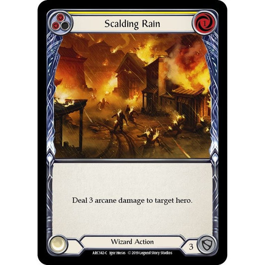 Image for Scalding Rain (Yellow) (ARC142) (ARC) - Flesh and Blood TCG