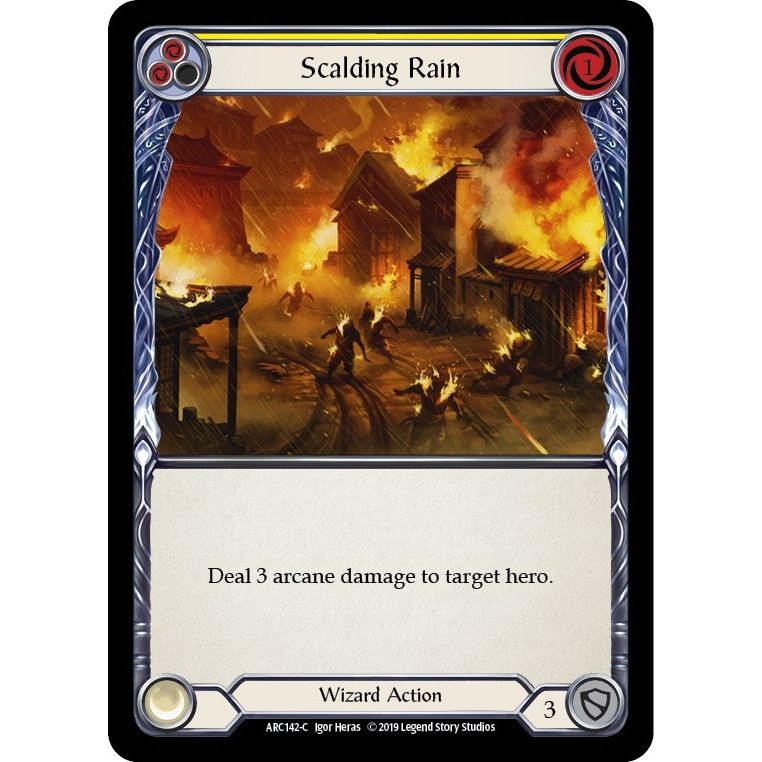 Image for Scalding Rain (Yellow) (ARC142) (ARC) - Flesh and Blood TCG