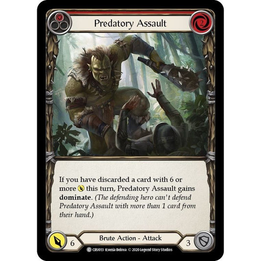Image for Predatory Assault (Red) (CRU013) (CRU) - Flesh and Blood TCG