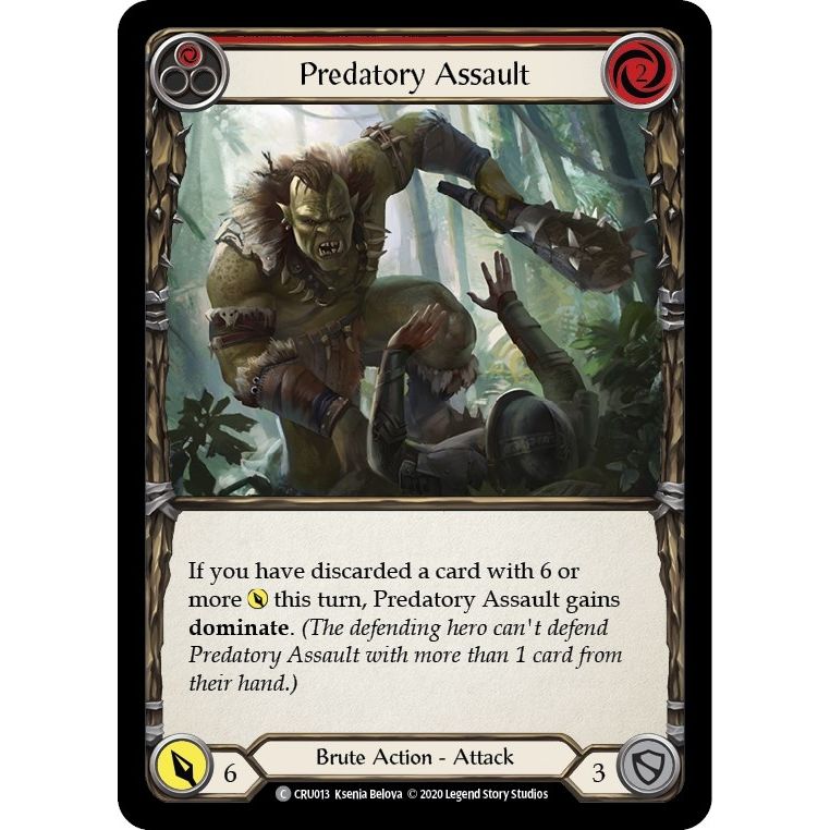 Image for Predatory Assault (Red) (CRU013) (CRU) - Flesh and Blood TCG