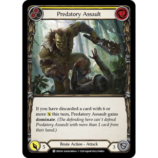 Image for Predatory Assault (Yellow) (CRU014) (CRU) - Flesh and Blood TCG