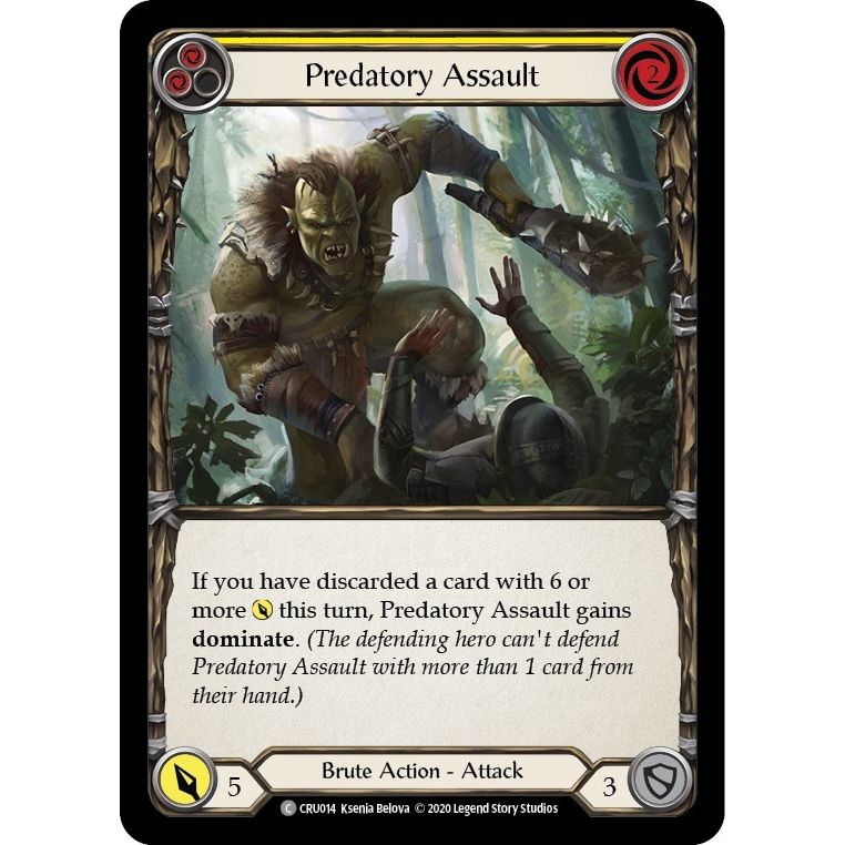 Image for Predatory Assault (Yellow) (CRU014) (CRU) - Flesh and Blood TCG