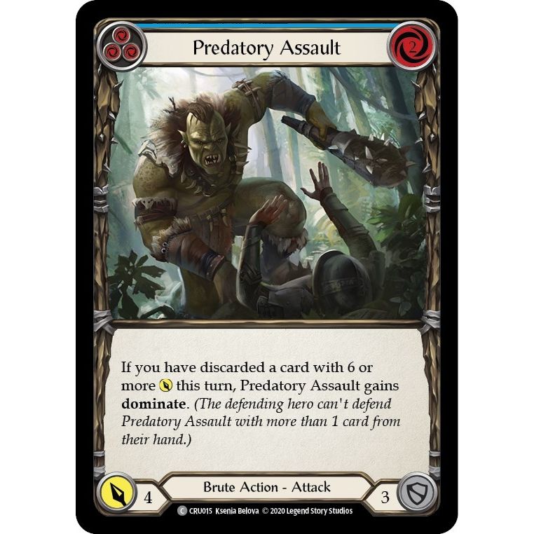 Image for Predatory Assault (Blue) (CRU015) (CRU) - Flesh and Blood TCG