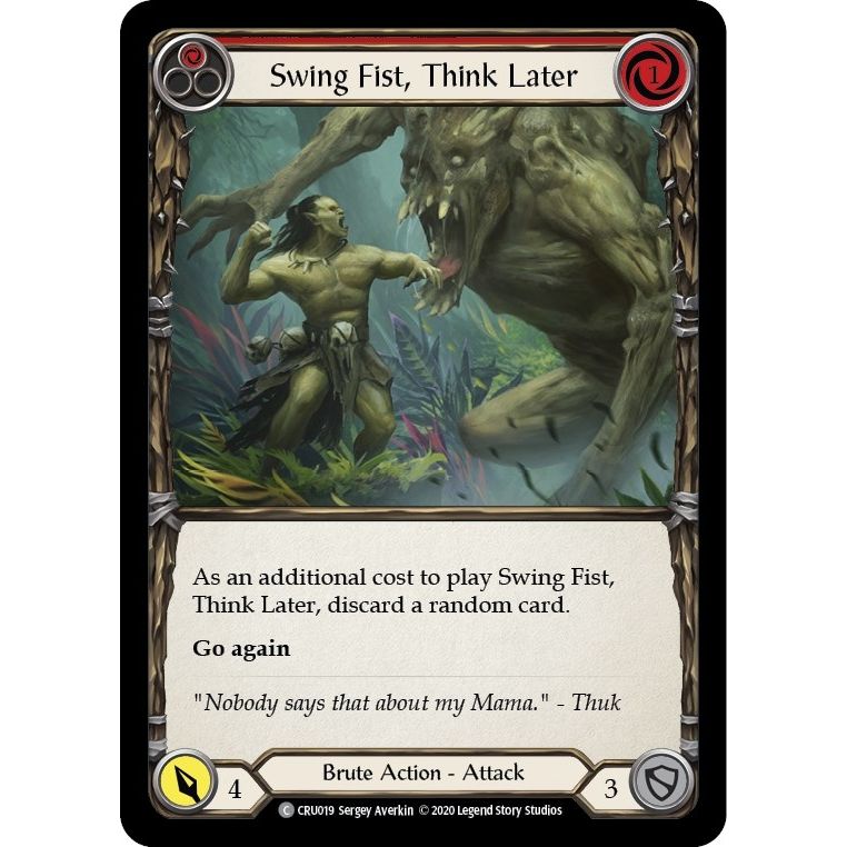 Image for Swing Fist, Think Later (Red) (CRU019) (CRU) - Flesh and Blood TCG