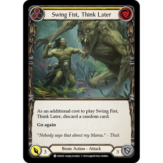 Image for Swing Fist, Think Later (Yellow) (CRU020) (CRU) - Flesh and Blood TCG