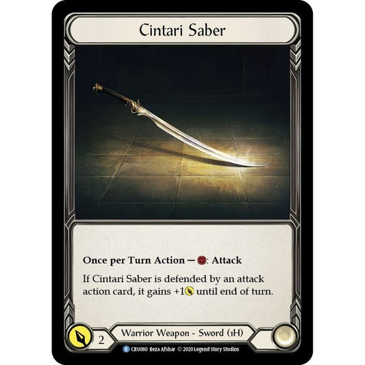 Image for Cintari Saber (Reverse) (CRU080) (CRU) - Flesh and Blood TCG