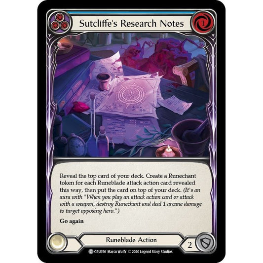 Image for Sutcliffe's Research Notes (Blue) (CRU156) (CRU) - Flesh and Blood TCG