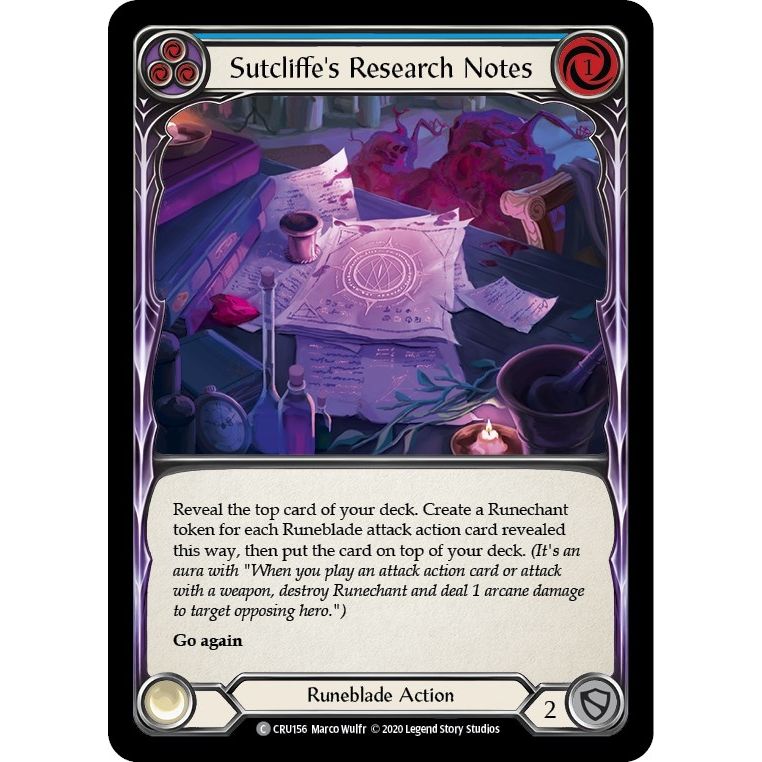 Image for Sutcliffe's Research Notes (Blue) (CRU156) (CRU) - Flesh and Blood TCG
