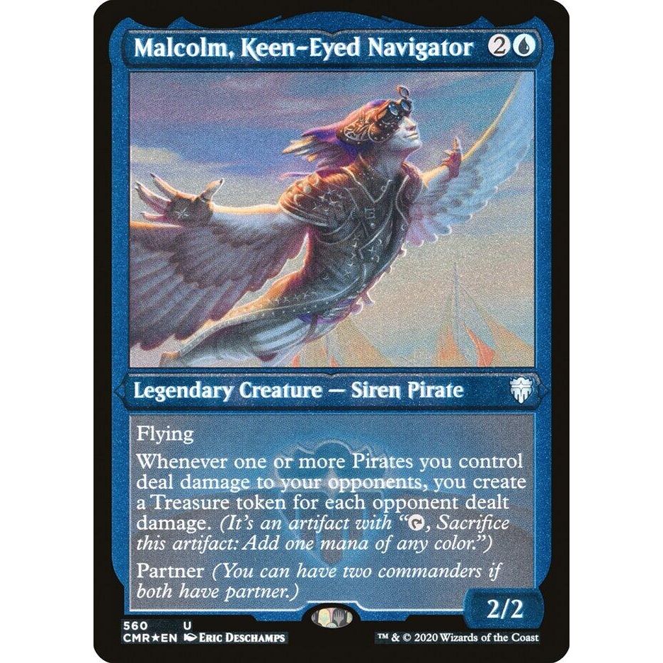 Image for Malcolm, Keen-Eyed Navigator (Foil Etched) (560) (CMR) - Magic: The Gathering