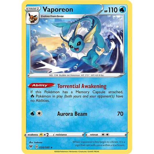 Image for Vaporeon (030/185) (SWSH04) - Pokemon
