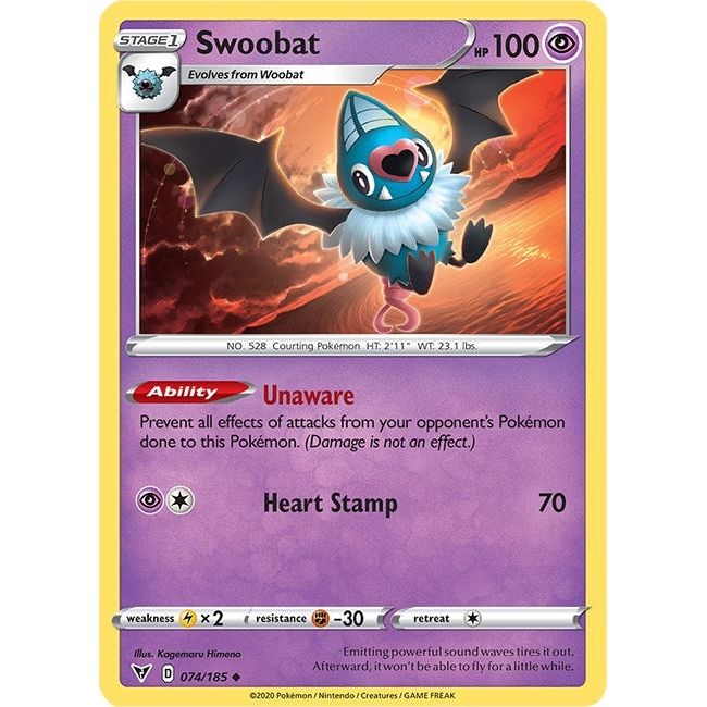 Image for Swoobat (074/185) (SWSH04) - Pokemon