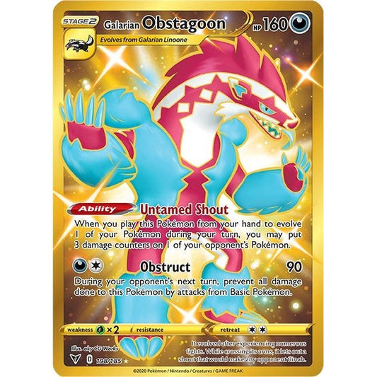 Image for Galarian Obstagoon (Secret) (198/185) (SWSH04) - Pokemon