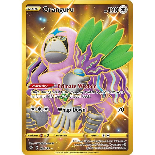 Image for Oranguru (Secret) (199/185) (SWSH04) - Pokemon