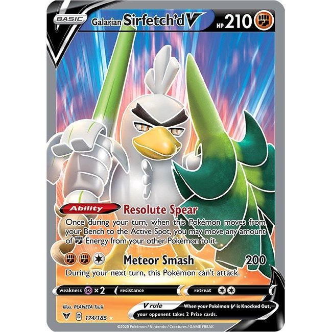 Image for Galarian Sirfetch'd V (Full Art) (174/185) (SWSH04) - Pokemon
