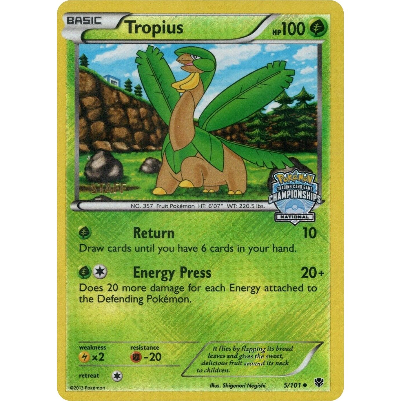 Image for Tropius - 5/101 (National Championships) [Staff] (005/101) (PR) - Pokemon