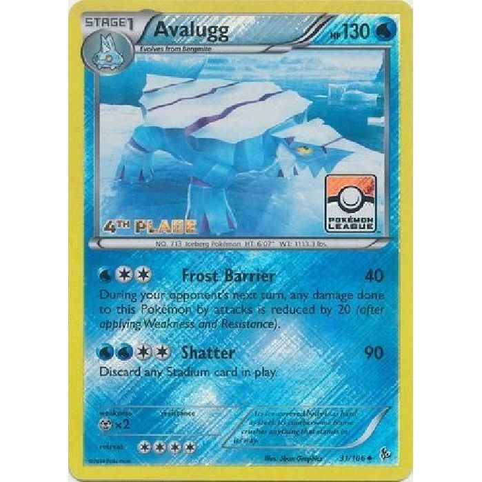 Image for Avalugg - 31/106 (Pokemon League) [4th Place] (031/106) (PR) - Pokemon