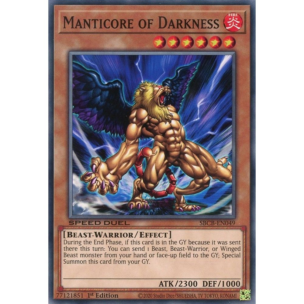 Image for Manticore of Darkness (SBCB-EN049) (SBCB) - YuGiOh