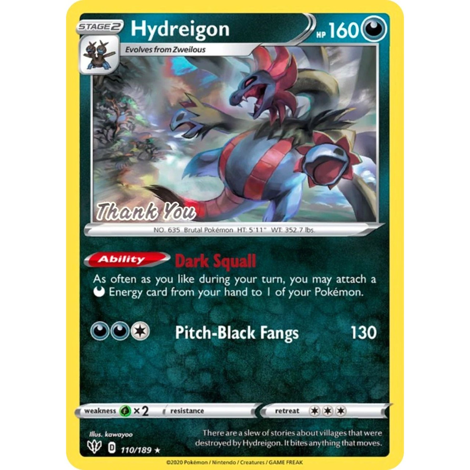 Image for Hydreigon - 110/189 [Thank You] (110/189) (MCAP) - Pokemon