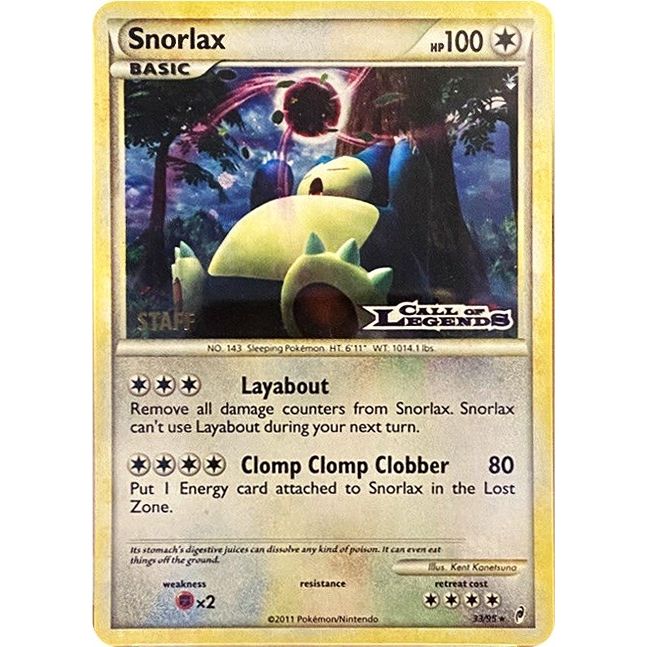 Image for Snorlax - 33/95 (Prerelease) [Staff] (33/95) (PR) - Pokemon