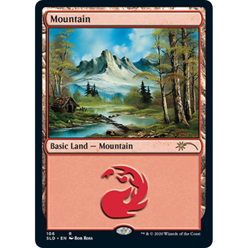 Image for Mountain (106) (Bob Ross) (106) (SLD) - Magic: The Gathering