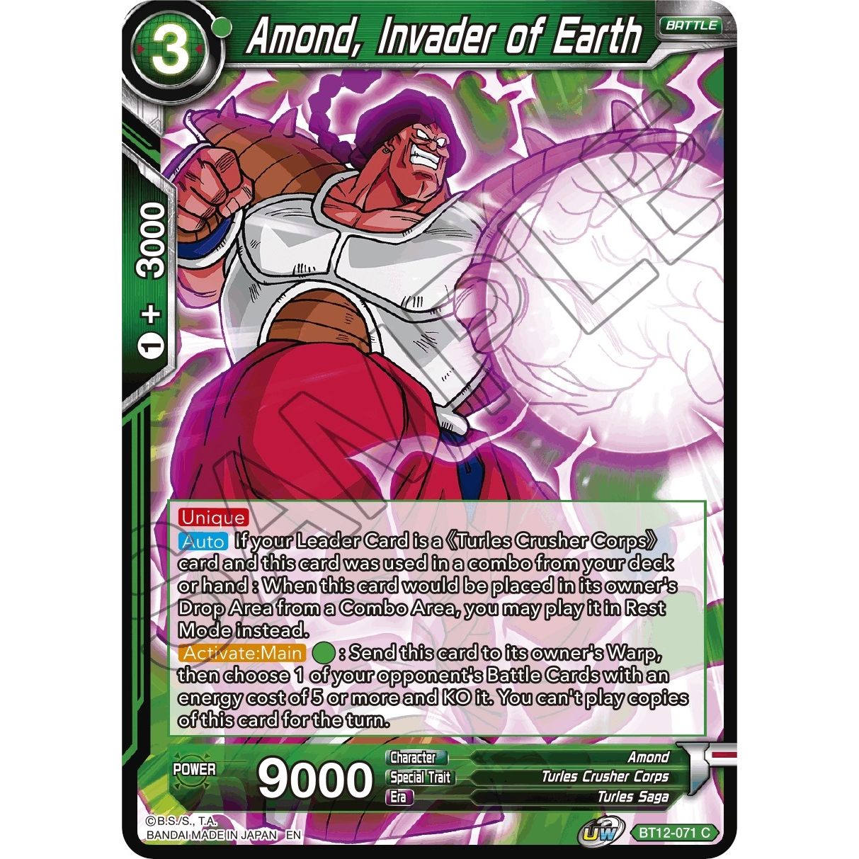 Image for Amond, Invader of Earth (BT12-071) (DBS-B12) - Dragon Ball Super: Masters