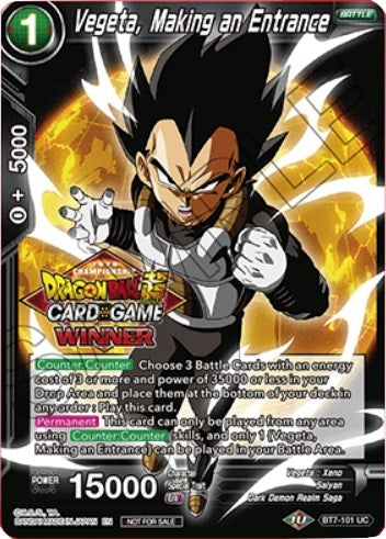 Image for Vegeta, Making an Entrance (Top 16 Winner) (BT7-101) (TPR) - Dragon Ball Super: Masters
