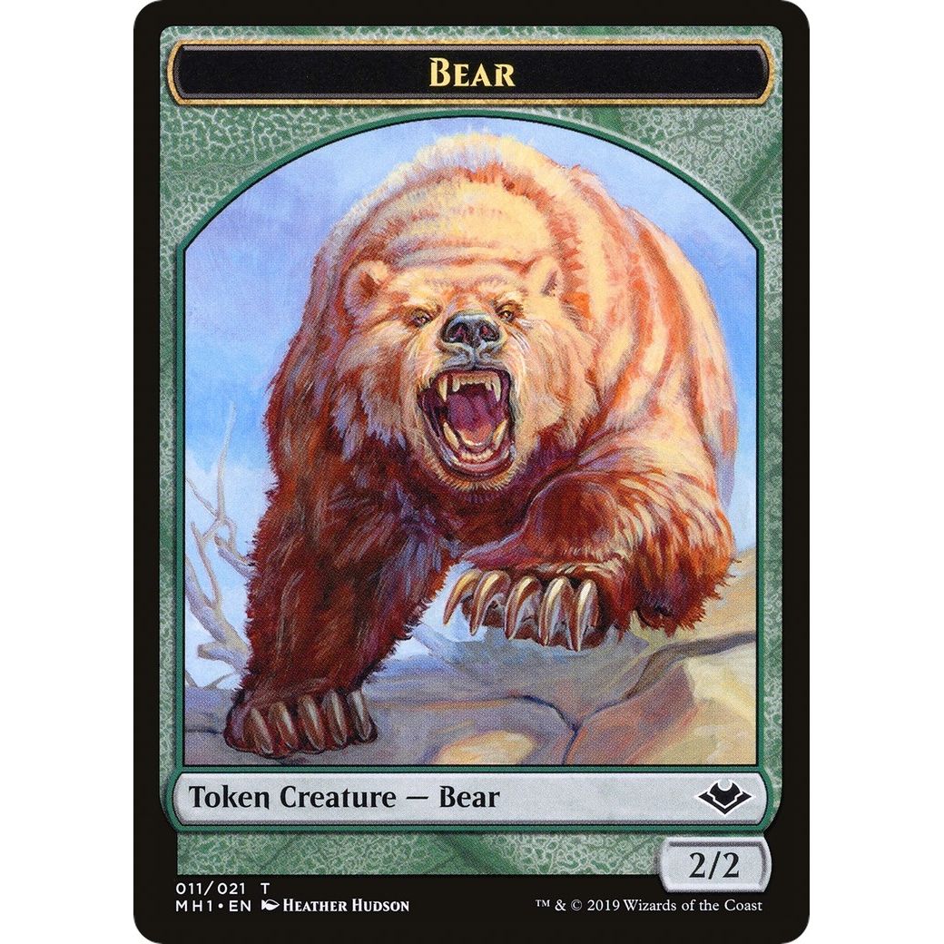 Image for Bear // Spirit Double-Sided Token (11 // 16) (MH1) - Magic: The Gathering