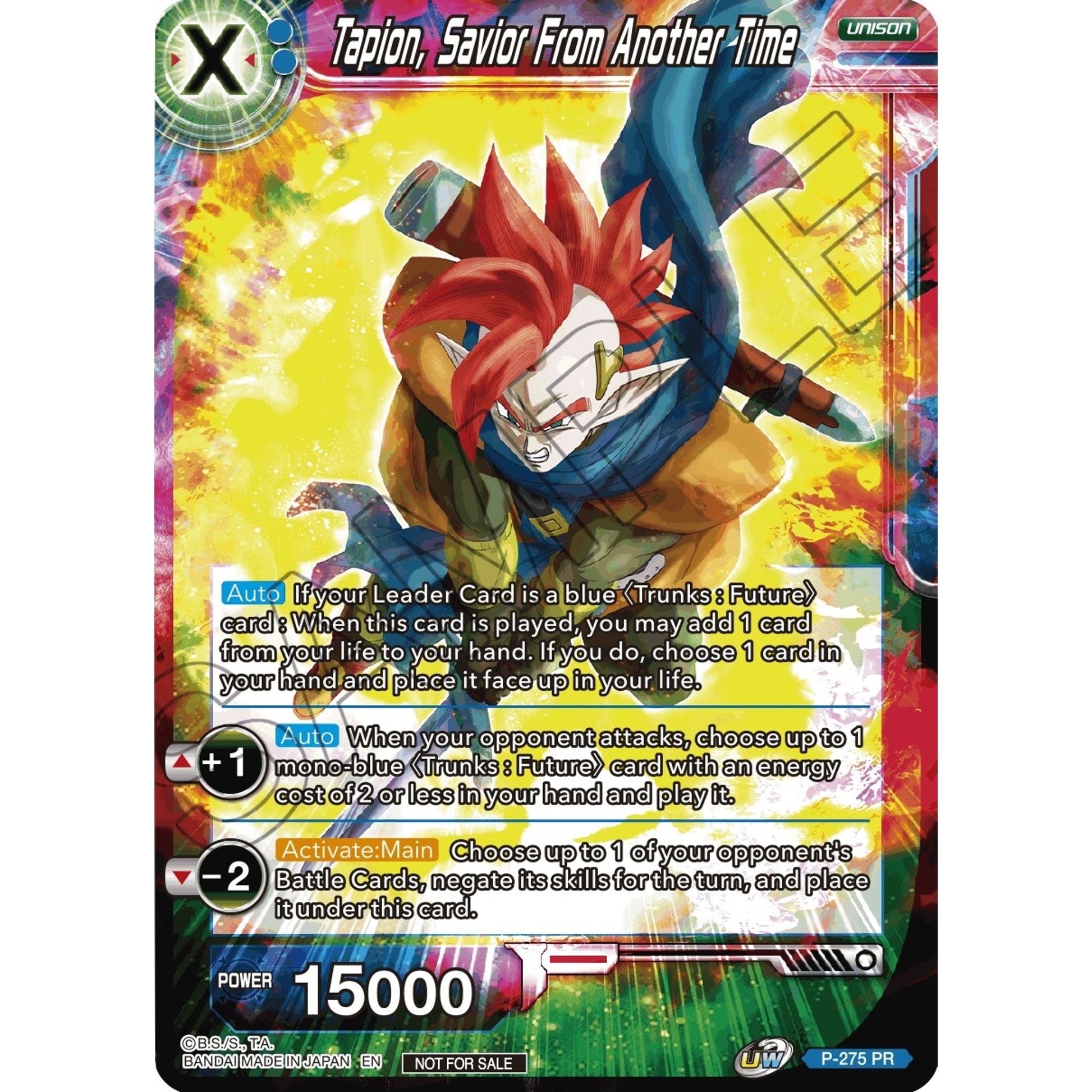 Image for Tapion, Savior From Another Time (Unison Warrior Series Tournament Pack Vol.3) (P-275) (TPR) - Dragon Ball Super: Masters