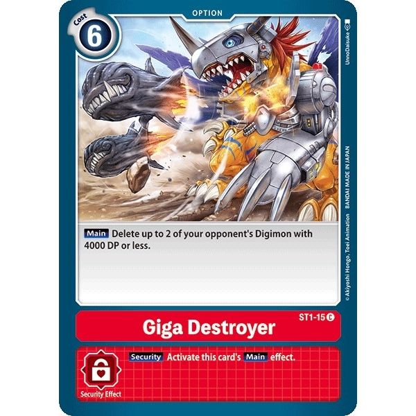 Image for Giga Destroyer (ST1-15 C) (ST-1) - Digimon Card Game
