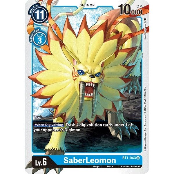 Image for SaberLeomon (BT1-043 U) (BT01-03A) - Digimon Card Game