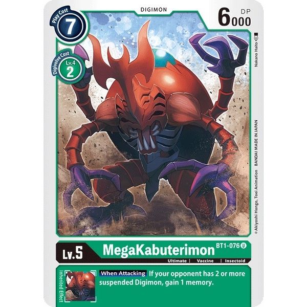 Image for MegaKabuterimon (BT1-076 U) (BT01-03A) - Digimon Card Game