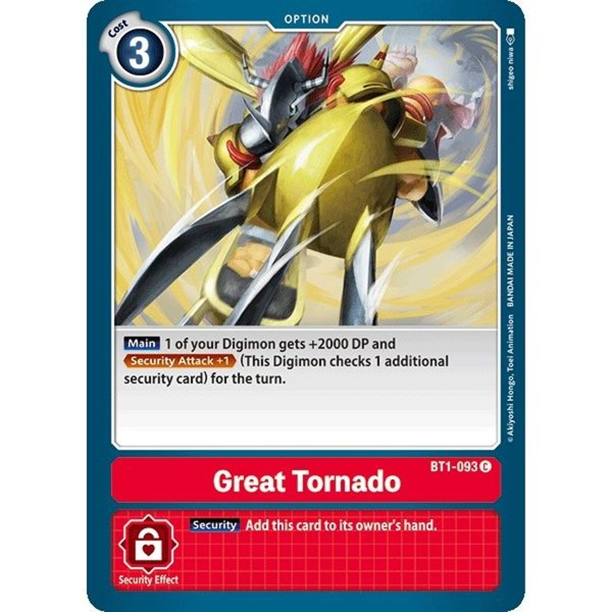 Image for Great Tornado (BT1-093 C) (BT01-03A) - Digimon Card Game