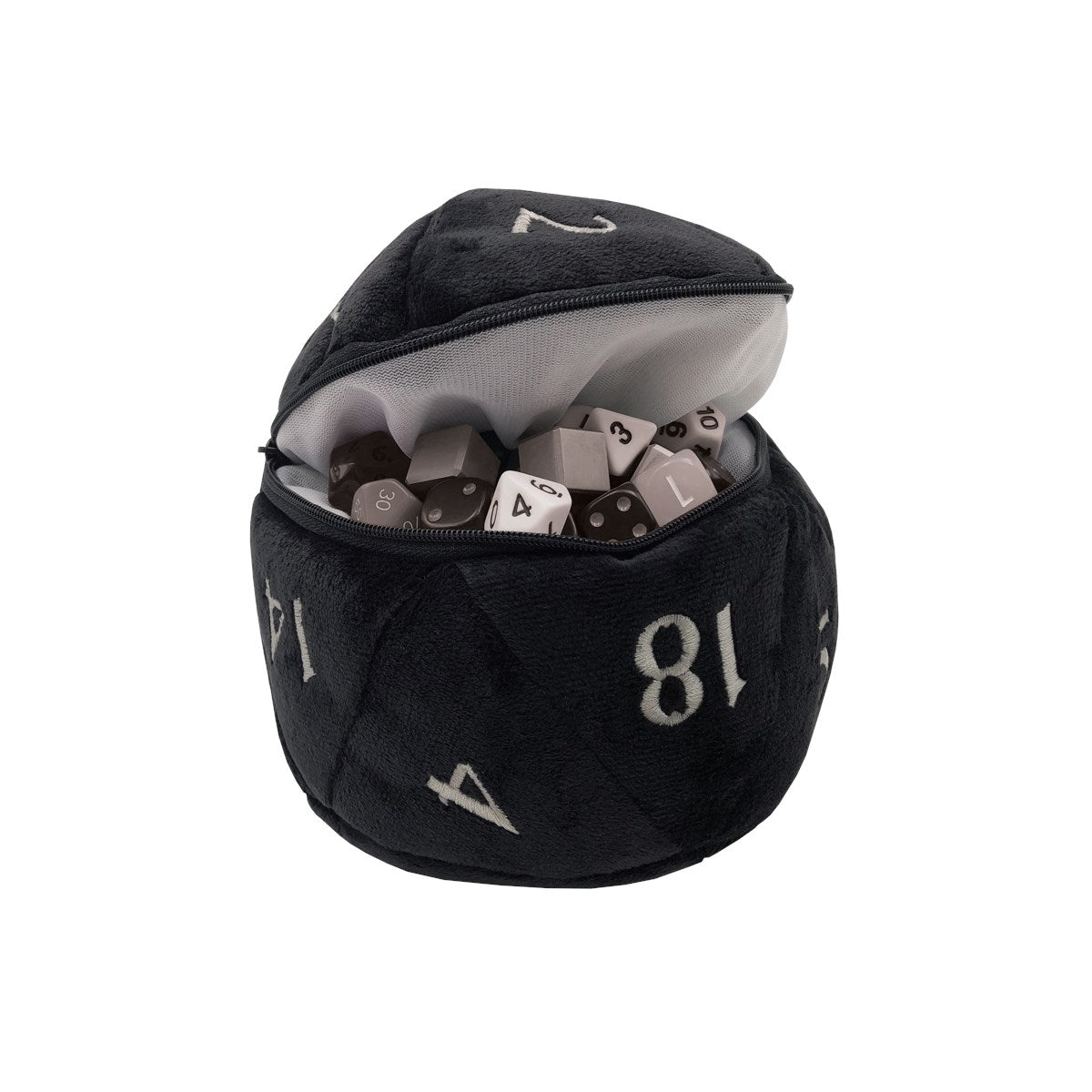 Image for D20 Die Plush Bag - Black - Collectible Storage